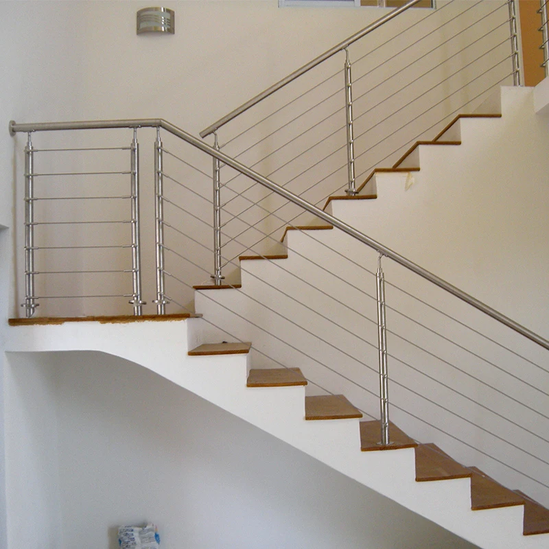 Hot Sale Stainless Steel Cable Post Balcony Wrought Iron Balustrade Wire Cable Side Mount Deck Railing