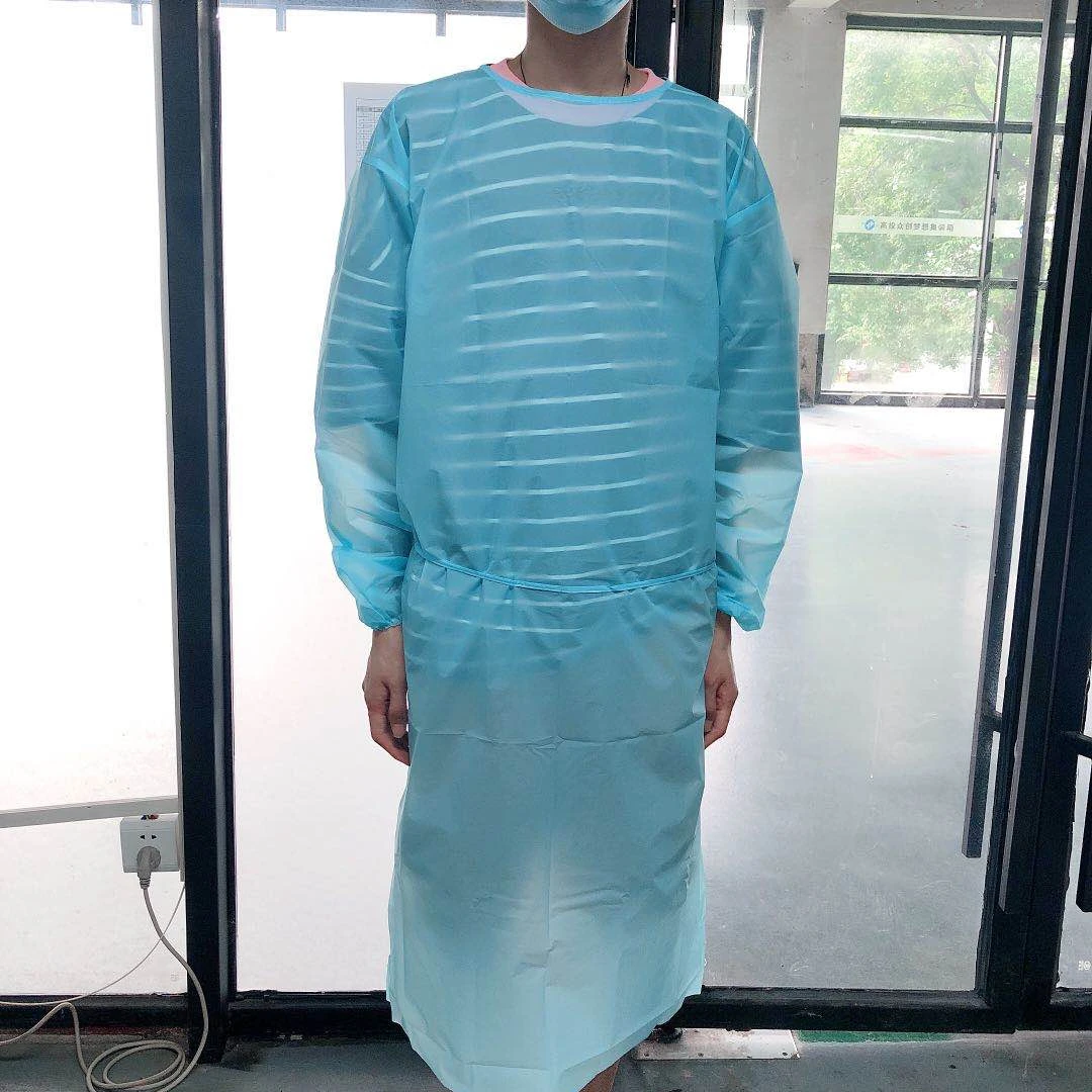 
china manufacturer wholesale disposable waterproof dustproof white blue butcher lab coat for hospital 