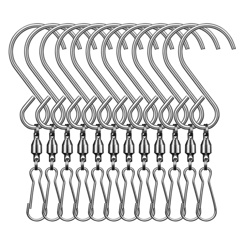 Swivel Clip Hanging Hooks Stainless Steel for Hanging Wind Spinners Wind Chimes Crystal Twisters Party Supply Swivel Hooks