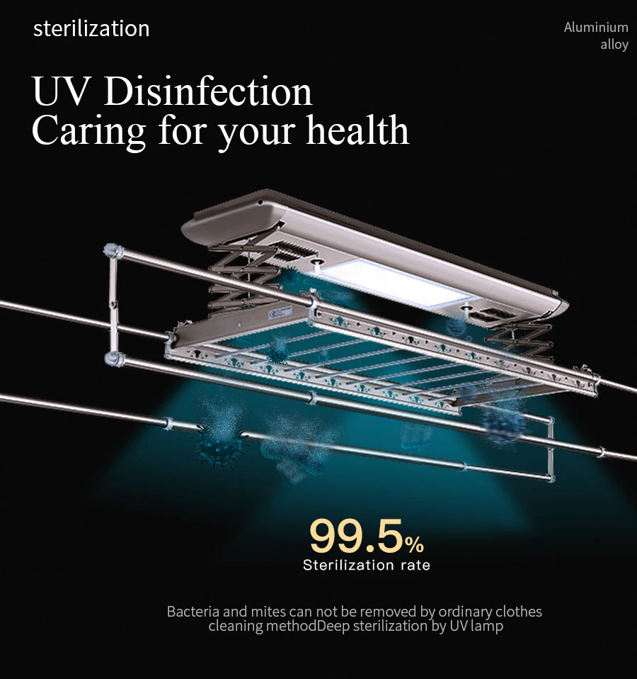 2025 Manufacturer Smart Indoor&Outdoor Automated Home Laundry Dryer System Machine Electric Ceiling Mounted Clothes Drying Rack