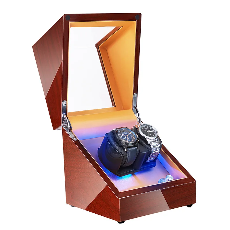 2023 Luxury Display Wood Watch Box Portable Single Watch Winder Rotating Watch Box for Sale