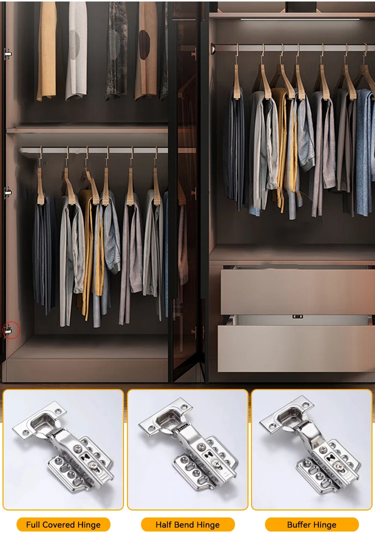 Jiuyiixng Aluminum  Wooden Cabinet Bedroom Furniture Multiple Sizes Customizable Mirror Glass Wardrobe Door