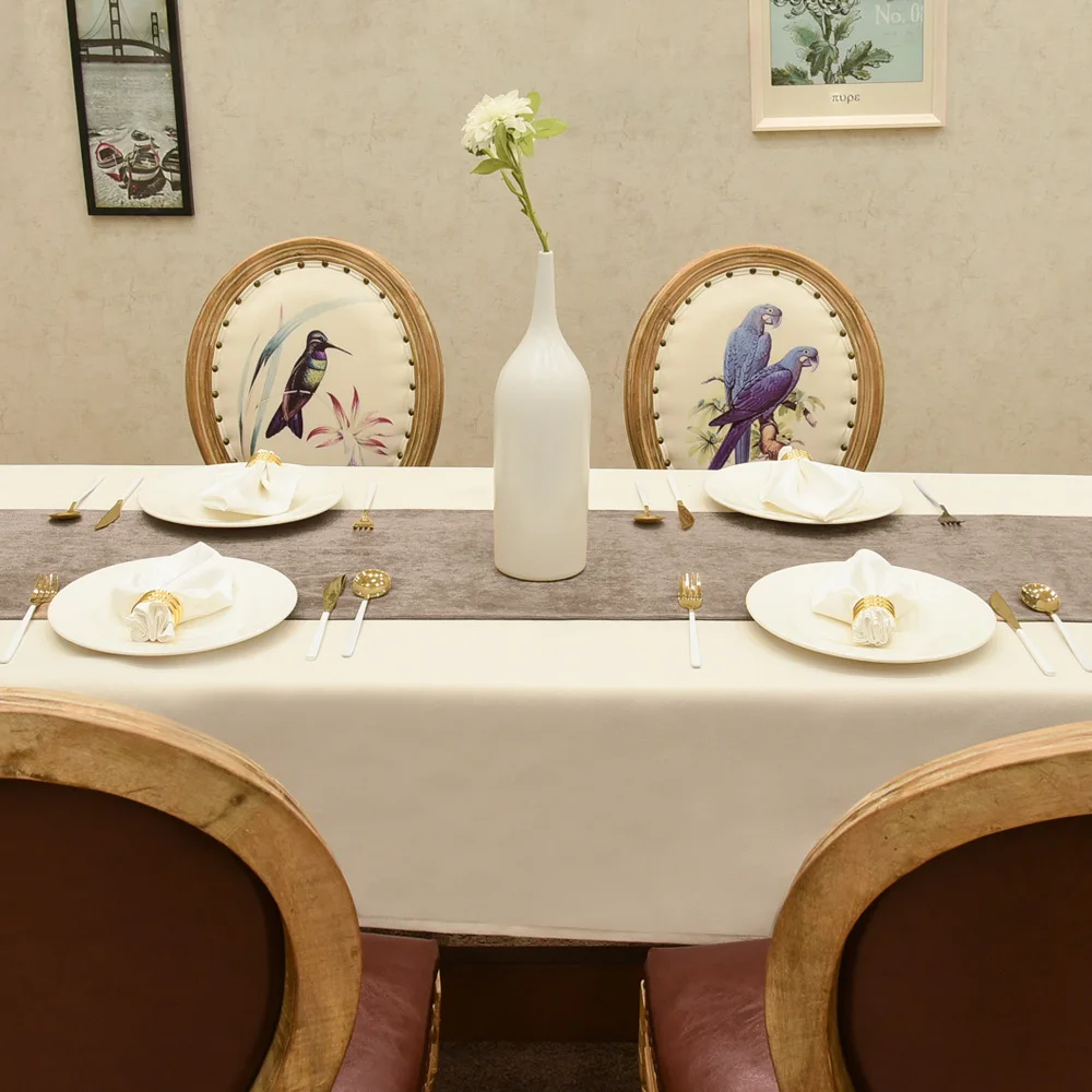 Table Runner with Tassels 72 inches long Luxury Linen waterproof table