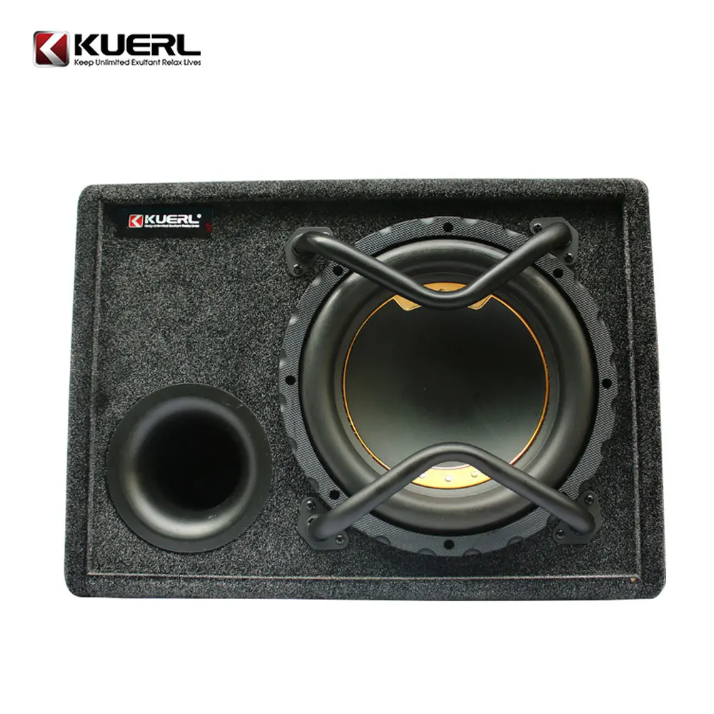China factory wholesale audio subwoofer active 12v 10 inch trapezoidal car active subwoofer