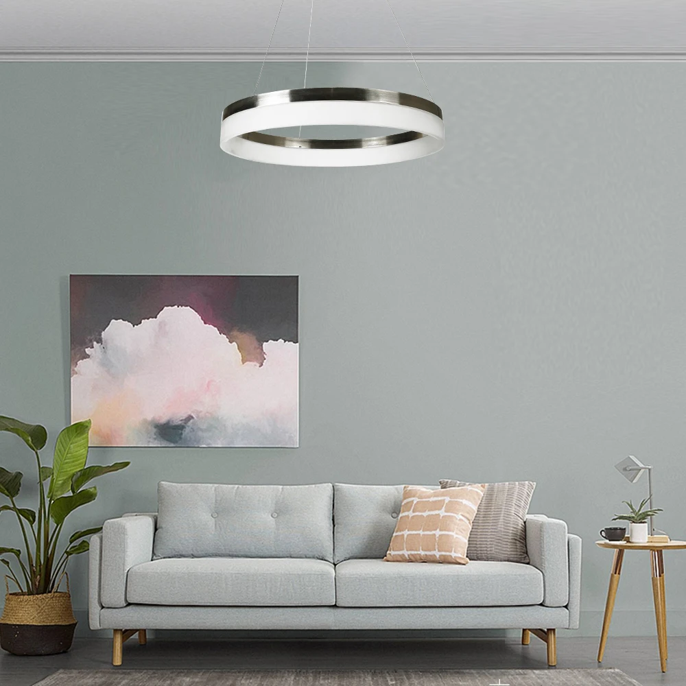 decorative circular loop black led modern pendant light