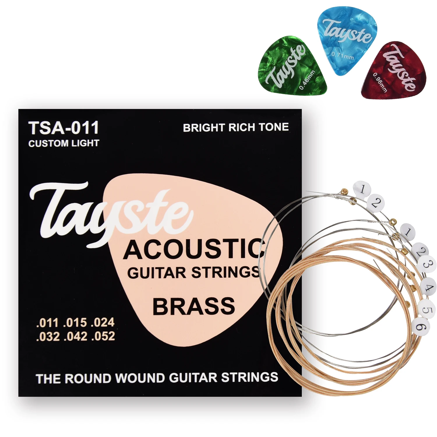 musical instrument  010 011 012 brass acoustic guitar strings 8 manufacturer custom guitar string pack
