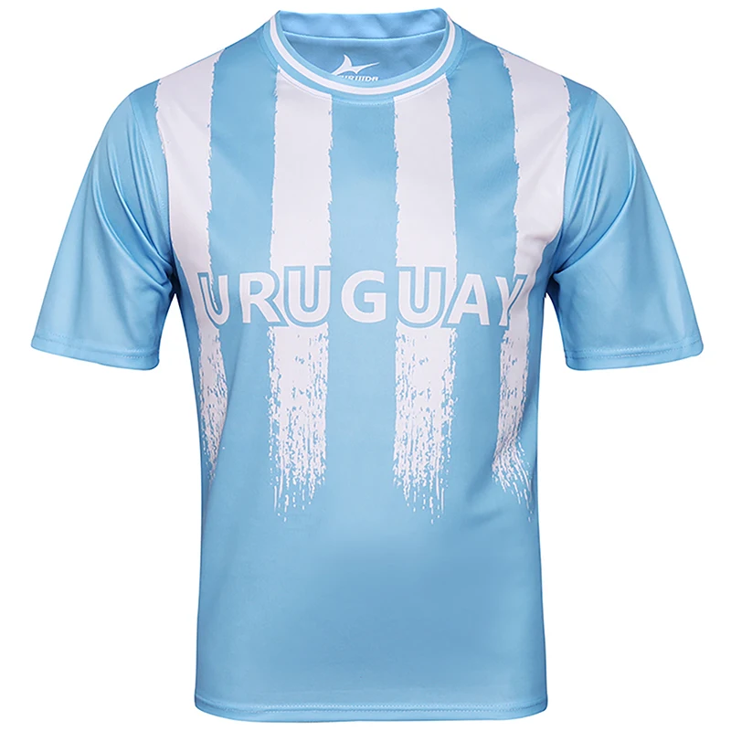 America Cup Uruguay short sleeve football uniform 100% polyester good fabric uruguay soccer jersey national team soccer wear