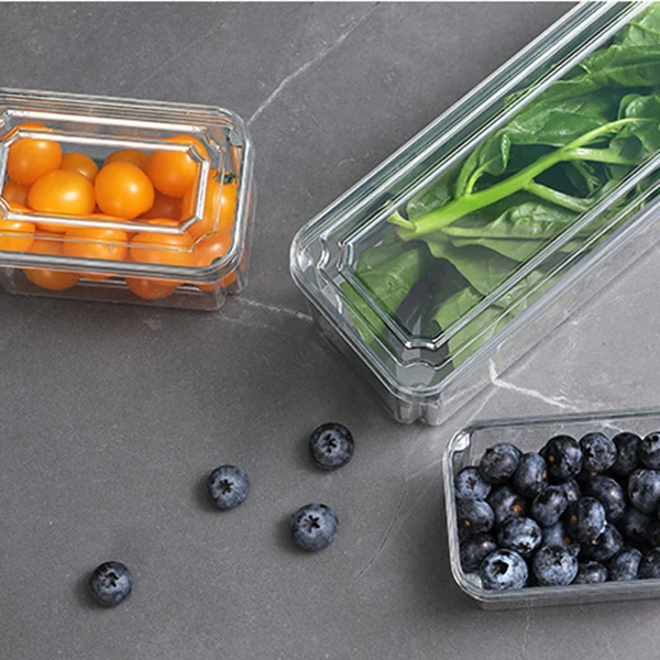 Refrigerator Storage Box Transparent Stackable Kitchen Storage Dumpling Box 7 Pcs Food Storage Box