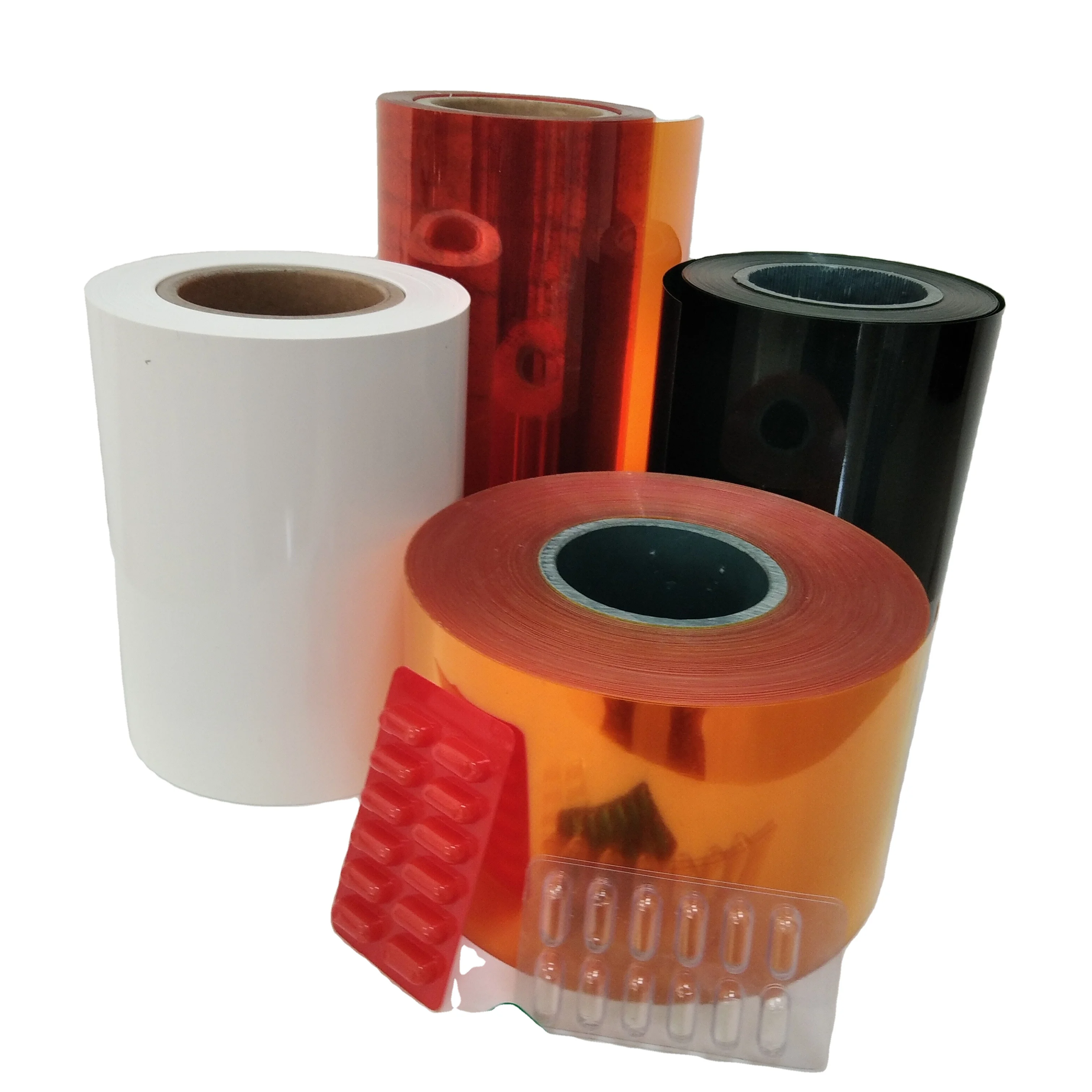 Medical Grade Transparent and Colorful 60g PVC/PVDC Film High Barrier for Blister Packing Tablet Capsules and Pills Package