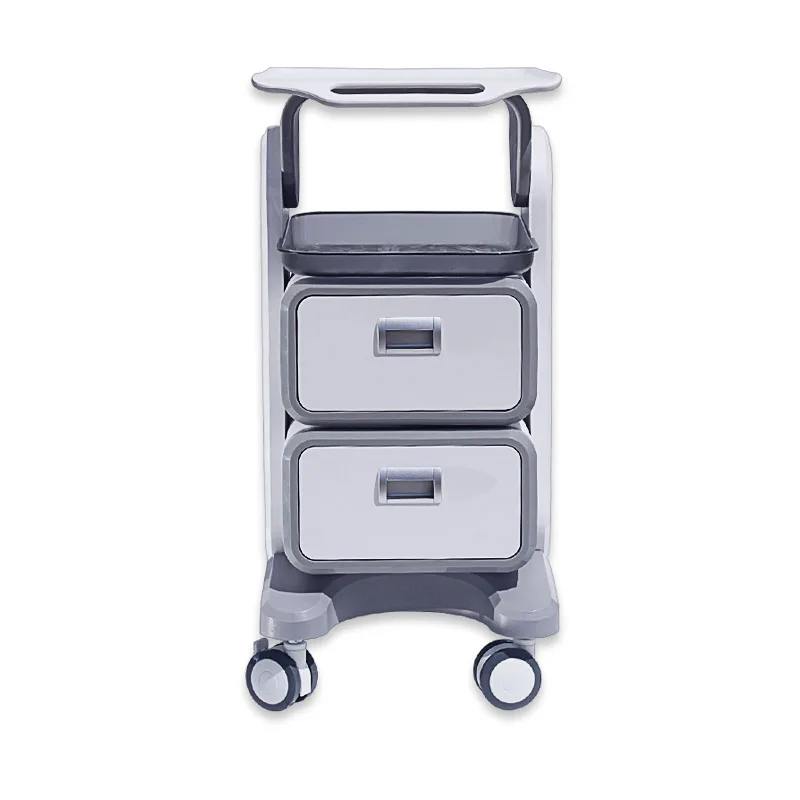 Metal Make-up Hair Dressing Shop Modern Furniture Light Luxury Salon Cabinet in 3 Drawers white gold salon trolley hairdressing