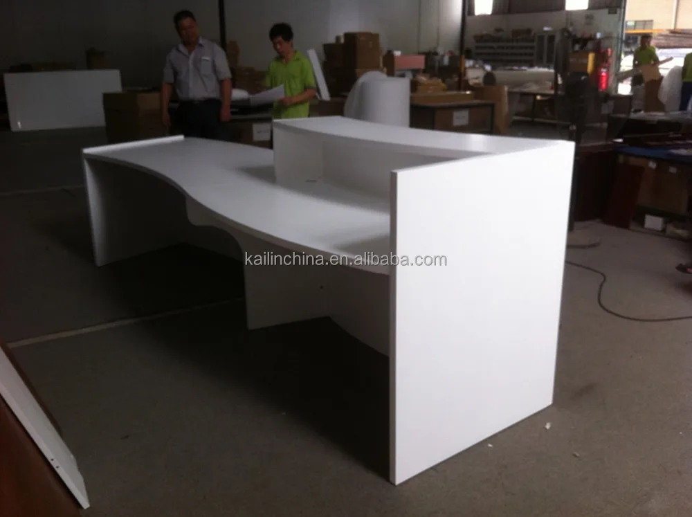 KL-RT006 современная офисная мебель зеленый материал индивидуальное поо Прямая поставка с завода шпон офис компьютерный стол офисные передний счетчик