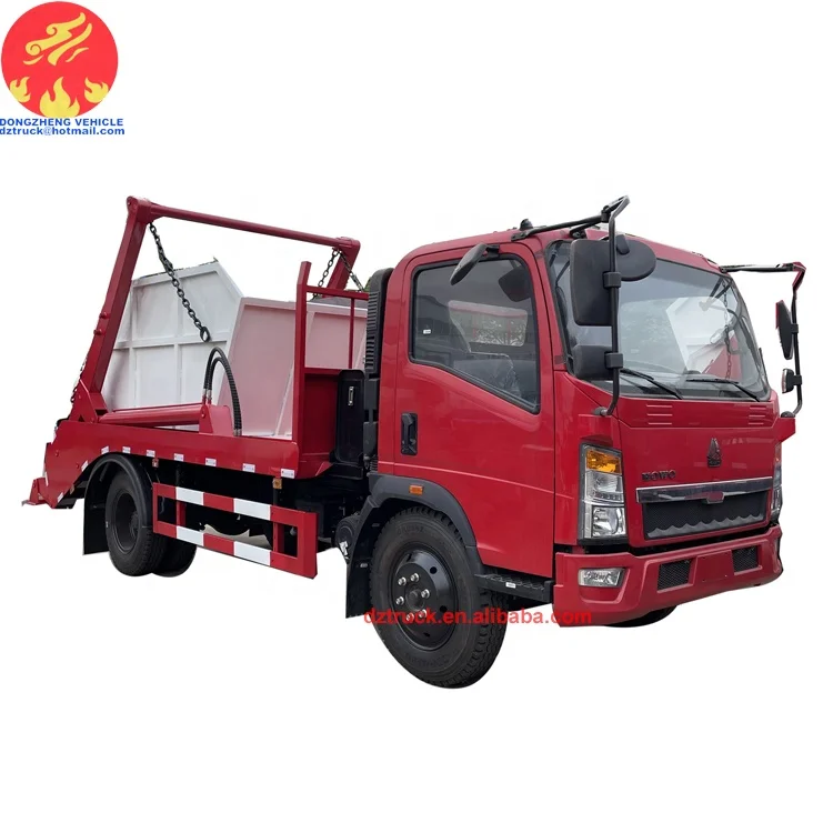 Sinotruck howo 6000 литров распашной рычаг, Скакалка-погрузчик, мусоровоз с ящиками для продажи