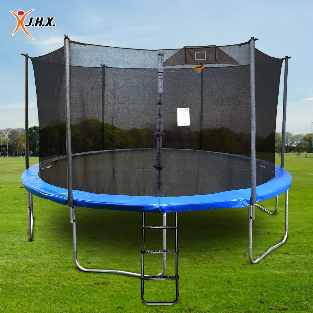 Outdoor Trampolines for Kids 12FT 10FT 8FT 16FT  Trampolines with Enclosure Net basketball hoop Ladder