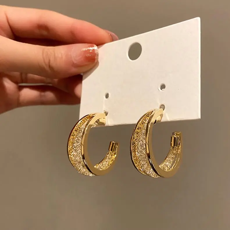 Formal Personalized Geometric Triangle Clips Cubic Zirconia Thread Earrings For Girl