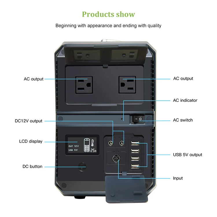 Original Manufacturer multi function lithium ion battery solar generator for various phones and lights