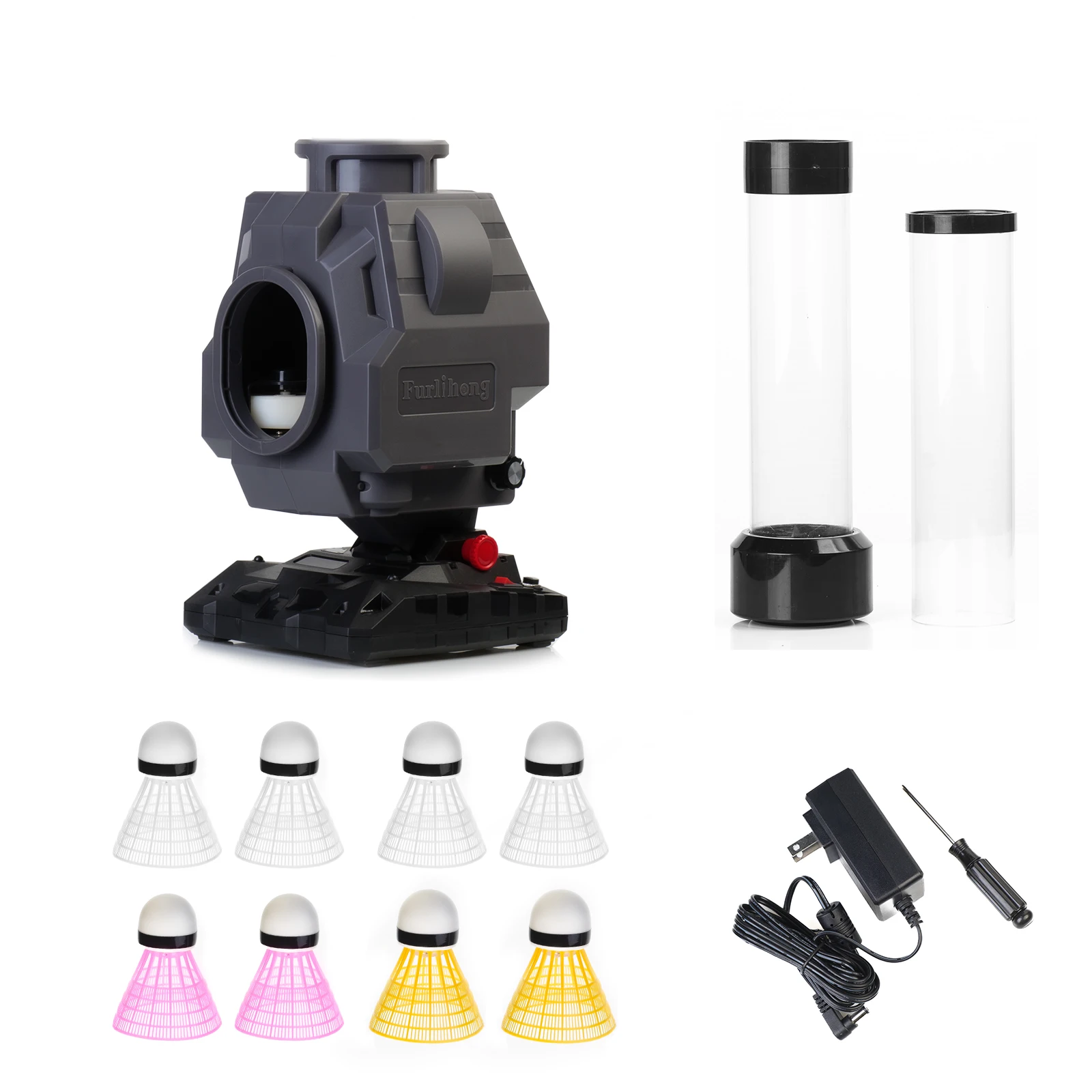 Furlihong 23803BH Badminton Pitching Machine Set for Baseball Practice,