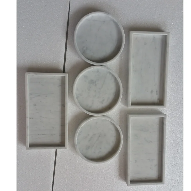 White Natural marble tray,tray serving 16*30cm
