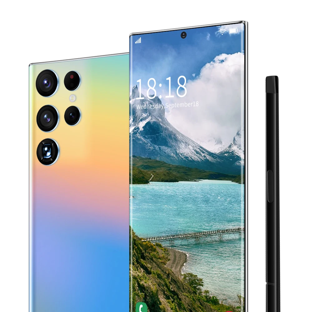 New arrival S22 Ultra With powerful stylus Smartphone Android8.1 6.5inch Full Screen 12GB+512GB Global 3G mobile phones