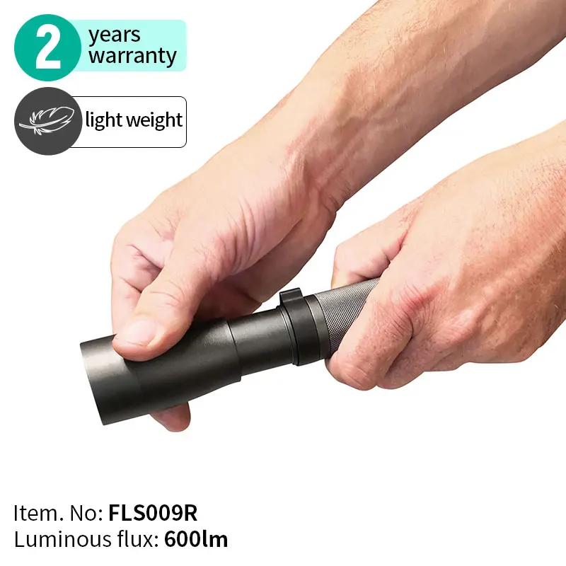 600 lumens rechargeable LED water proof flashlight with clip