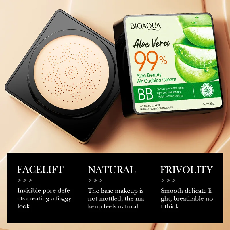 BIOAQUA 2-color Beauty Cream NAloe Vera Bb Cream Concealer  Brightening Liquid Foundation Isolation Cream 20g