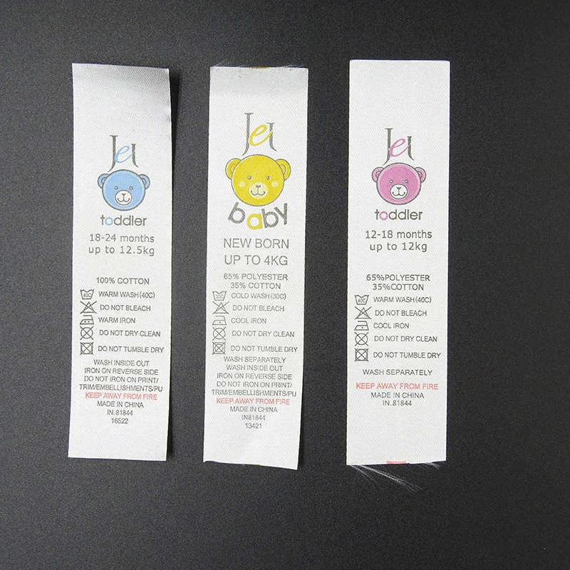 High Quality End Fold Cotton Tag Private Name Logo custom fabric woven labels for clothing oem