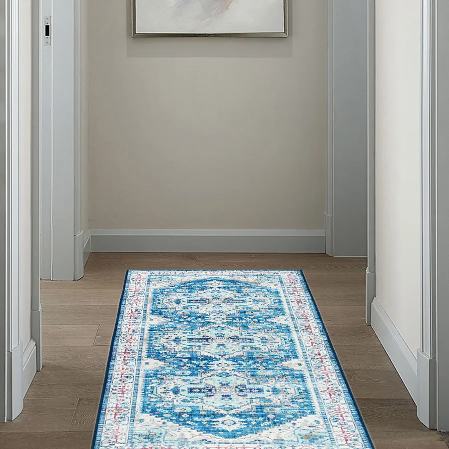 Oriental Washable Runner Rug 2x6 Kitchen Runner Rugs Non Skid Washable Runners for Hallways with Rubber Backing Vintage Carpet