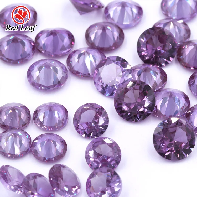 Redleaf Gems loose gemstone round brilliant cut synthetic Alexandrite 46# corundum