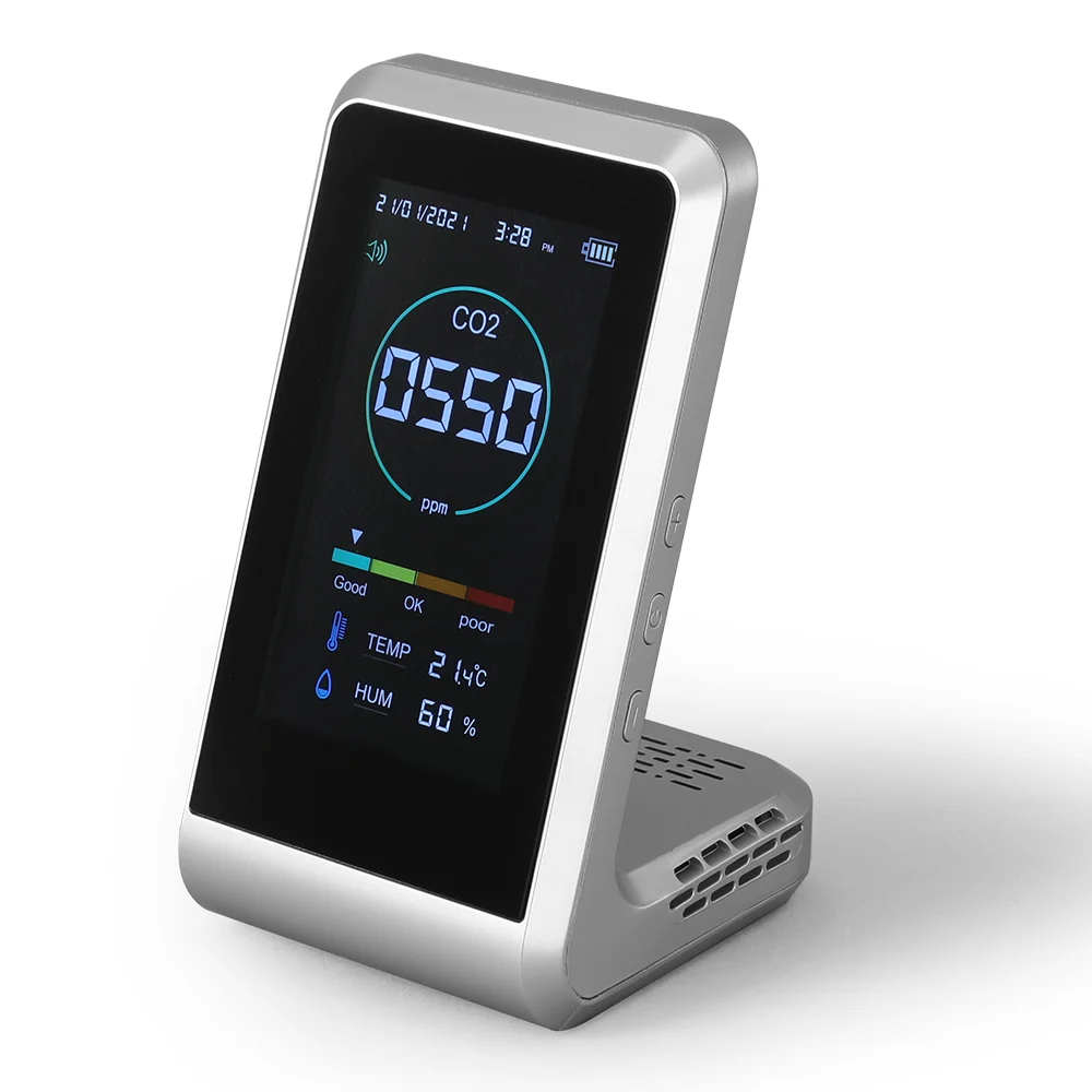 LED Display Touch Screen Portable Indoor Desktop Detector H3 Greenhouse Co2 Air Quality Monitor