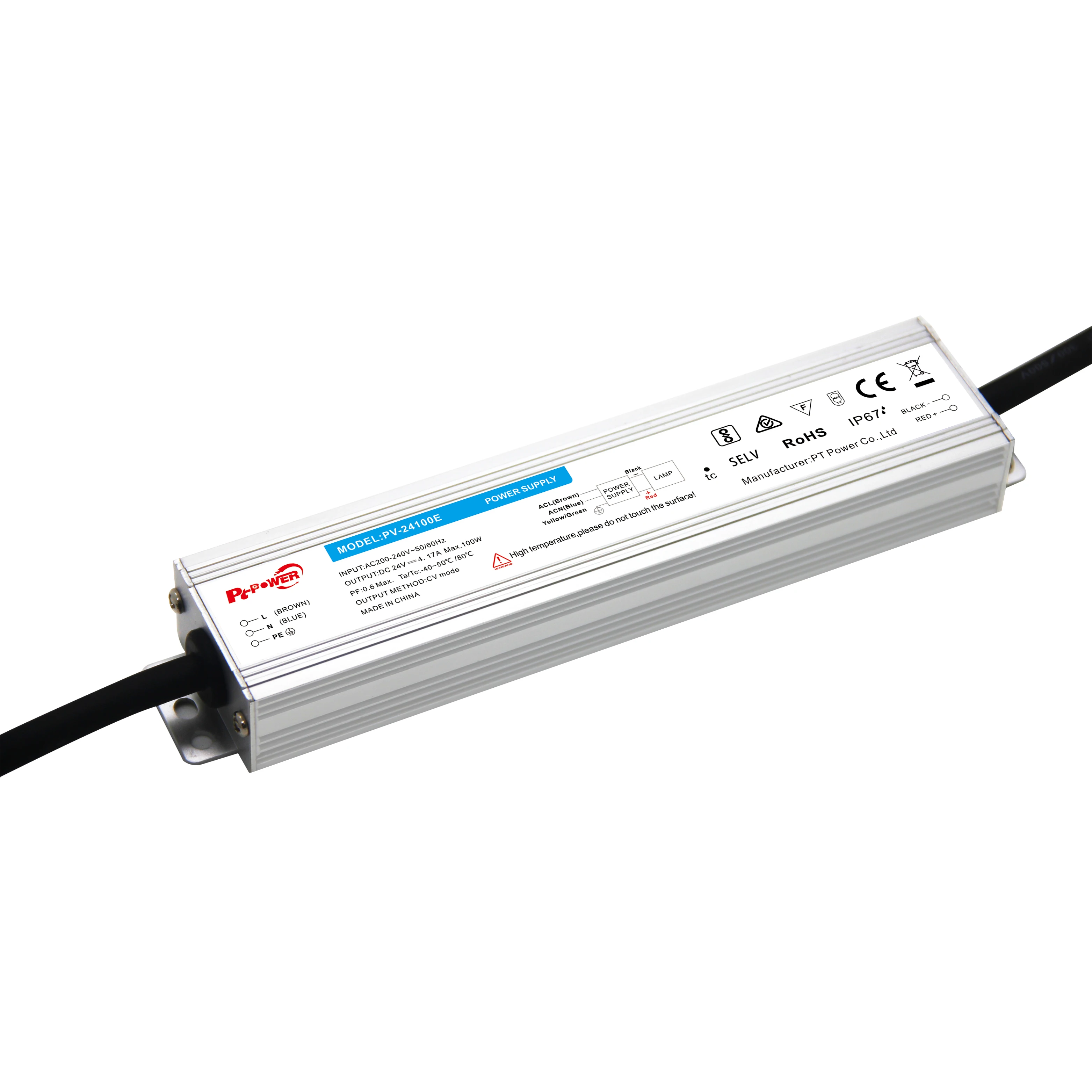 110V 220V Input 12V 24V Output High Efficiency 100W Waterproof Outdoor Ultra Thin LED Driver Constant Voltage Power Supply