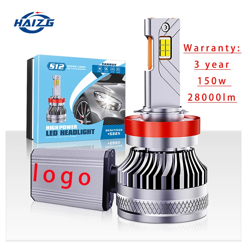 HAIZG OEM ODM High Power 150W Led CSP auto lighting system H11 H4 H7 9005 9006 LED Headlight bulb for car