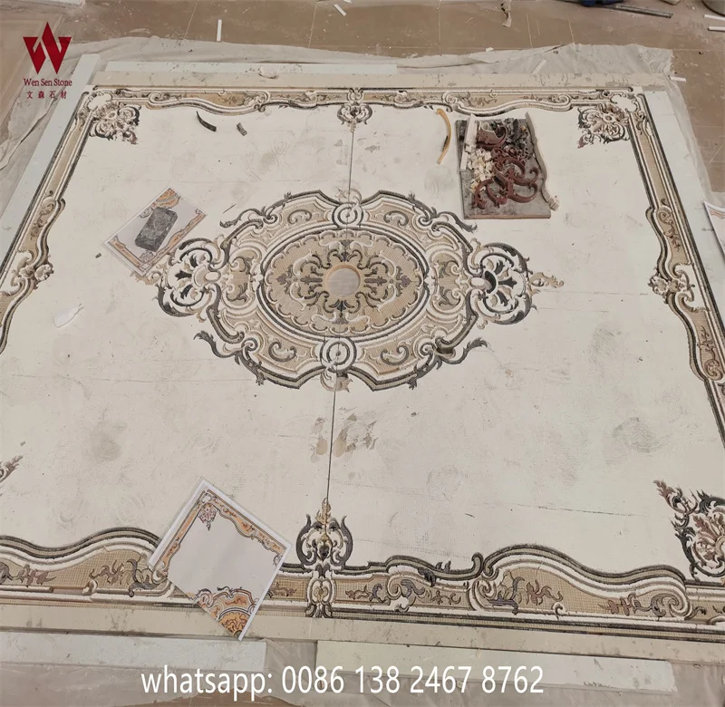 custom marble medallion flooring good quality waterjet marble flooring tile