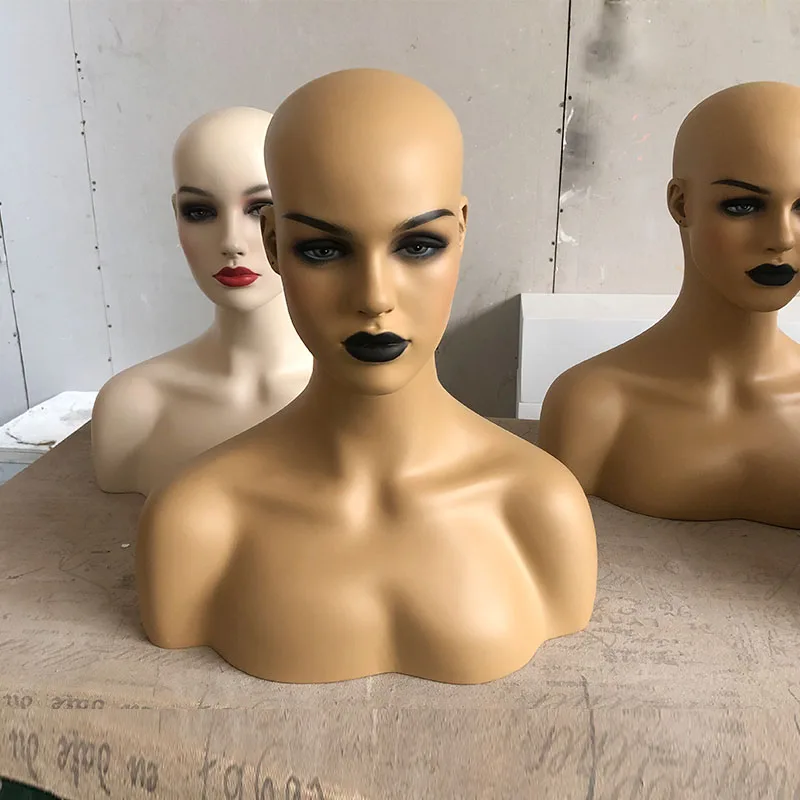 Realistic black mannequin wig display  female head mannequin