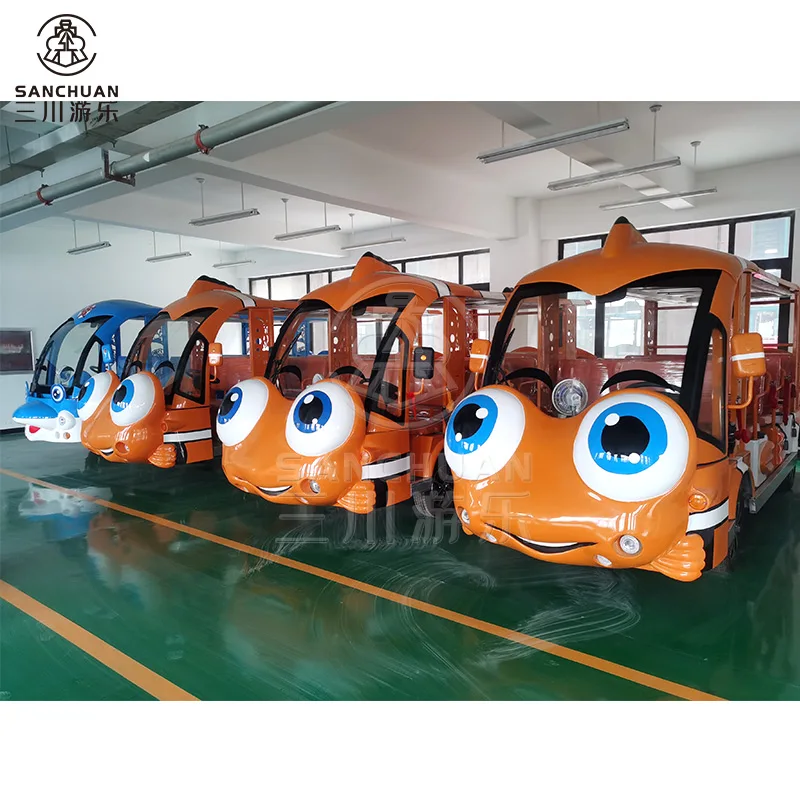 Popular Amusement Park Shuttle Bus Ride Electric Car For Tourists
