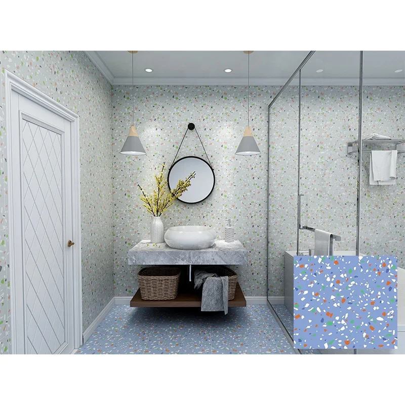 BOTON STONE 600x600 цветные матовые фарфоровые керамические напольные плитки Terrazzo столешница из искусственного