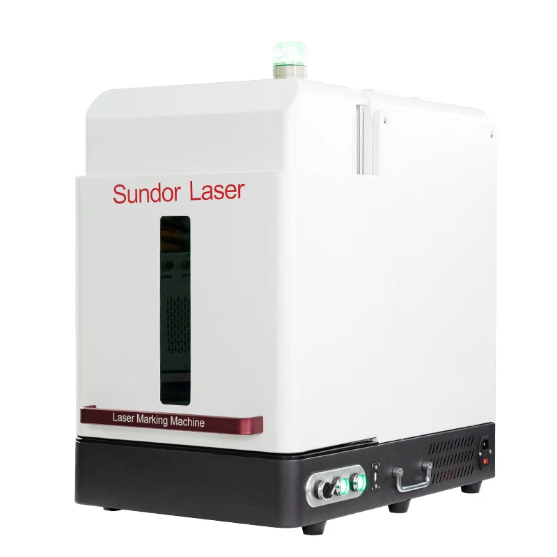 20w 30w  Cheap Fiber Laser Marking Machine Enclosed Laser Marker With Cover