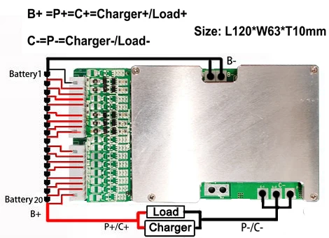 LWS 13s 48V 30A/40A/50A Lithium Battery Protection Board For Electric Vehicle E-Bike BMS