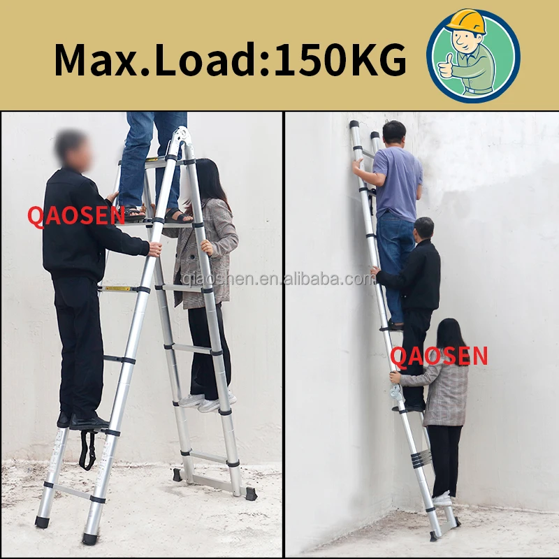 1.6m double side ladder Anuminum 2 In1 Telescopic Ladder A-Frame  Ladders