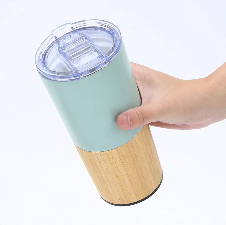 2025 Bamboo Coffee Mug Tea Tumbler Stainless Steel Coffee Mug 20oz bamboo tumblers Drinking Travel Cup