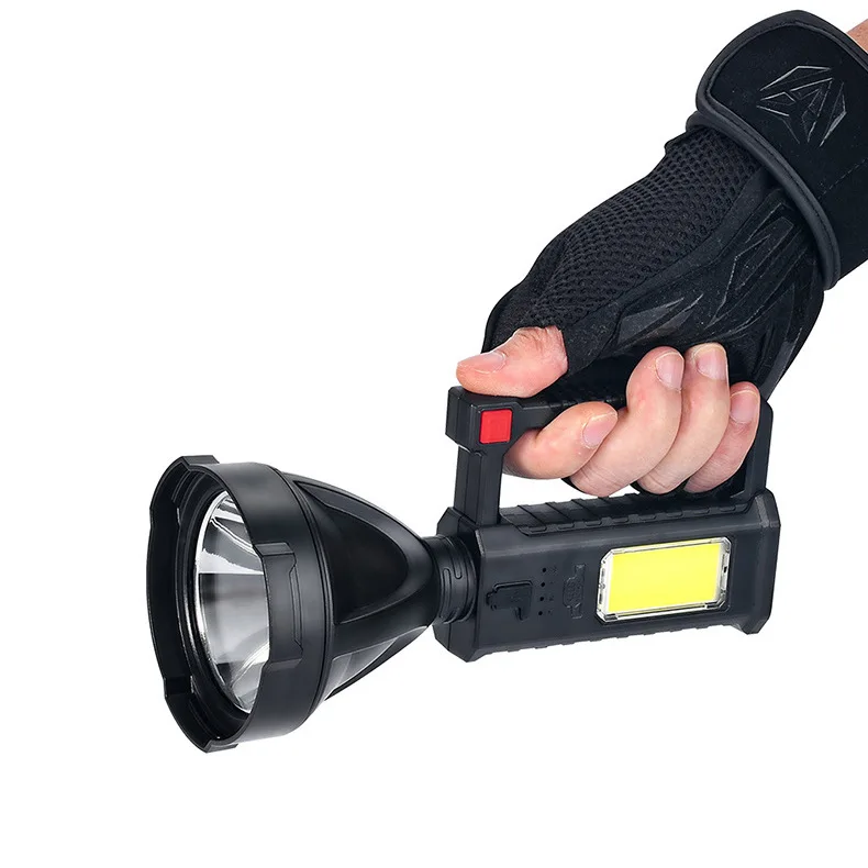 Handheld spotlight USB rechargeable tent lantern emergency lights outdoor portable LED searchlight With Stand