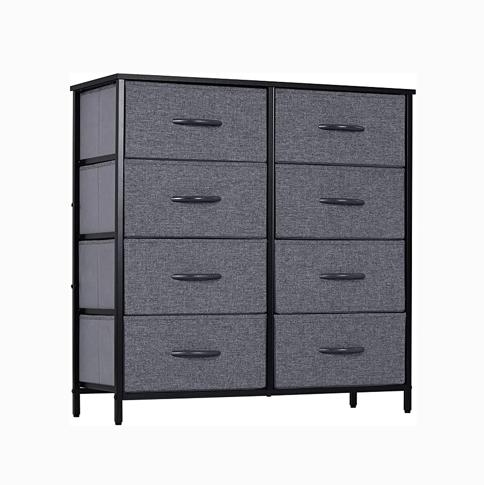 Роскошная Современная угловая мебель для спальни, тканевая Одежда для хранения, черный комод с 9 ящиками