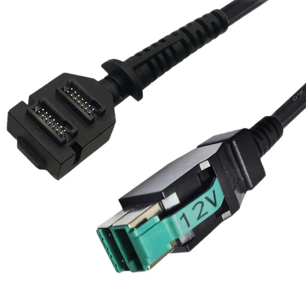 Factory 12V powered usb 8P for Verifone VX820 dual 14pin IDC  2m