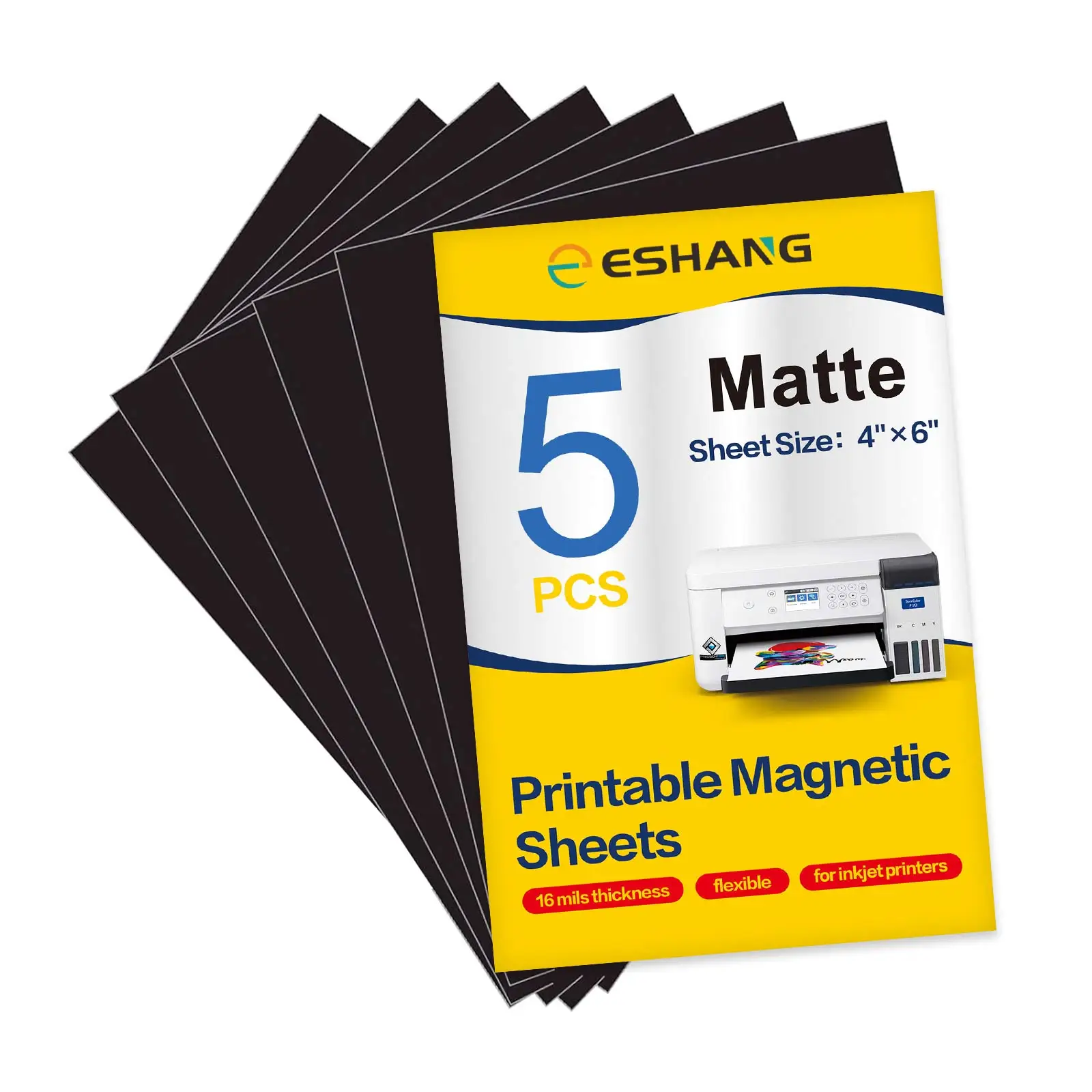 5 Pcs 4R Printable Magnetic sheets Non Adhesive 13.5mil 4 x 6 inches Thick Magnet Matte Photo Paper for Inkjet Printers