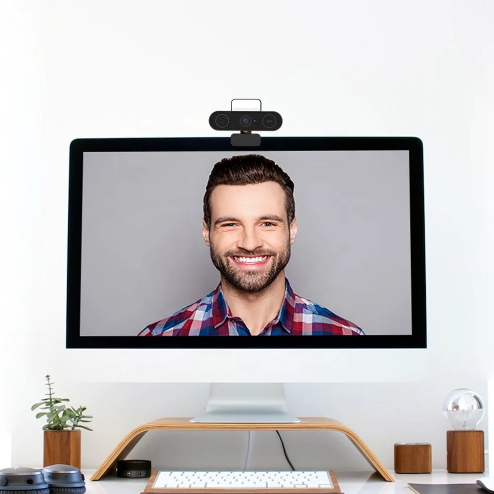 USB HD Webcam With Light All in One Profissional Meeting  Camera Auto Tracking Video Conference Camera