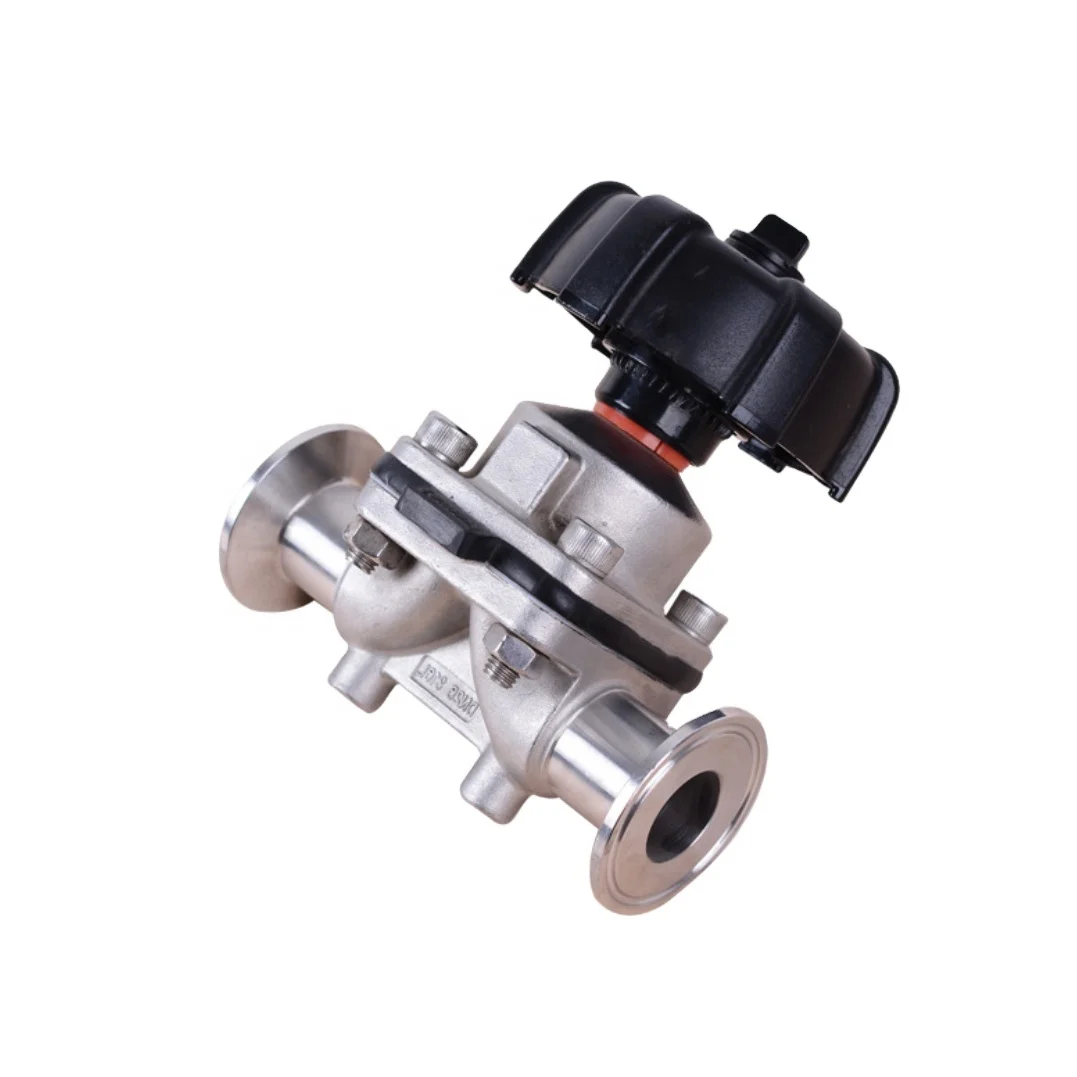 Manual 2' Sanitary Hygienic Straight Direct Way Tri-clamp Diaphragm Valve