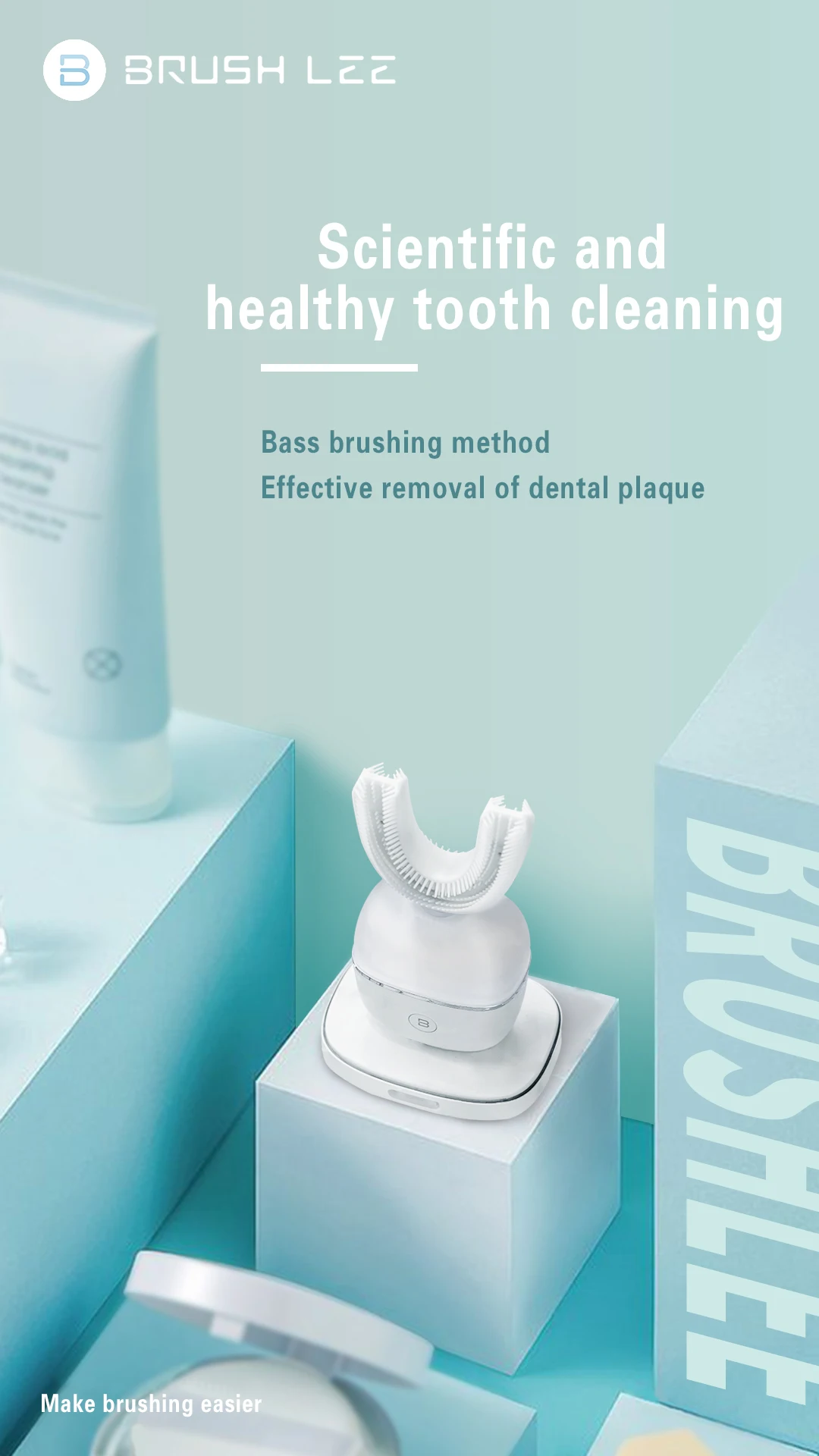 Clean room production mini rechargeable shape cute electric u-shaped toothbrush