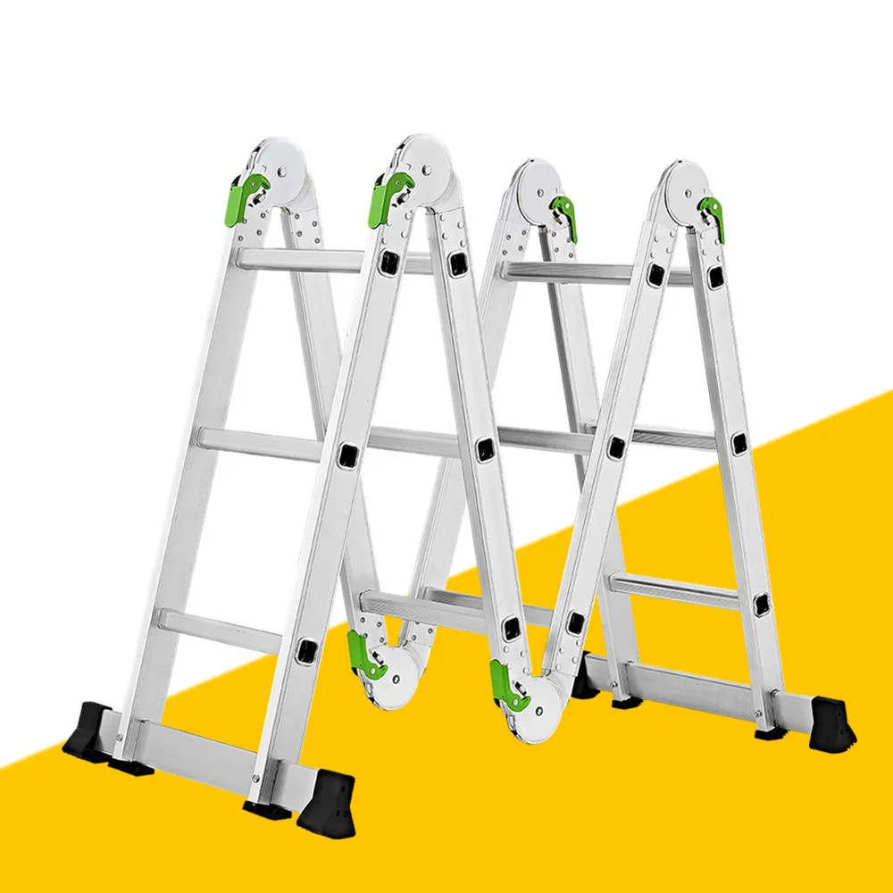 Warehouse Double Sided Ladder Foldable Aluminum Telescopic Ladder Multi Use Ladder With Big Joint