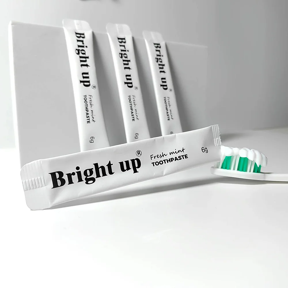 Зубная паста для отбеливания зубов в гостиницах, уход за полостью рта, небольшая зубная паста 3 г 6 г, экологически чистый пакет из крафт-бумаги, Высококачественная зубная паста