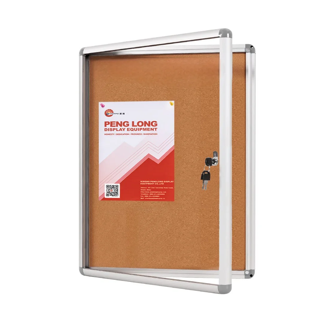 Manufacturer direct Bulletin Board Tamperproof Lockable Whiteboard/Cork Board/Felt Board Menu Display Case Noticeboard