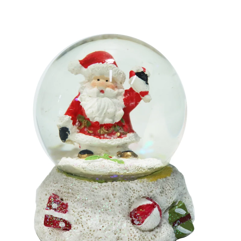 2024 Custom Christmas Gift Resin Crystal Crafts Christmas Decorations Snow Ball Music Snow Globes And Sonwball For Decor