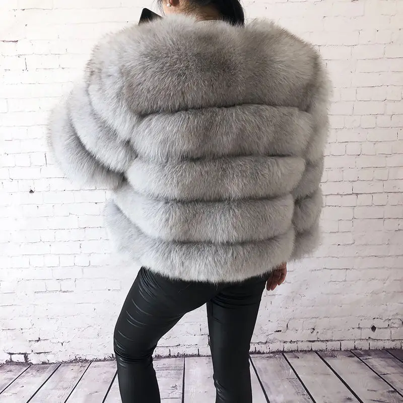 2023 Winter new style Fashion short real fox and natural raccoon fur Jacket Vest fur coat for women